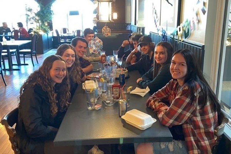 Gathering at the restaurant